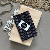 Cream Handloom Khadi Cotton Saree With Black Print Blouse